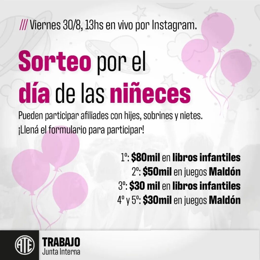 Sorteo por el Día de las infancias